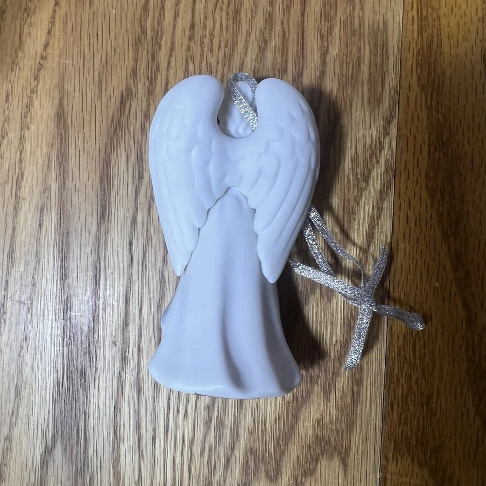 Set of 6 Porcelain Angel Christmas Ornaments Hope Faith Love Joy Peace Blessing2